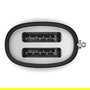 Smeg TSF01BLMEU Toaster Negro, 2 Rebanadas, Acero Inoxidable, 950 W, Función Descongelar y Recalentar, Control Dorado Ajustable