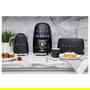 Smeg TSF01BLMEU Toaster Negro, 2 Rebanadas, Acero Inoxidable, 950 W, Función Descongelar y Recalentar, Control Dorado Ajustable