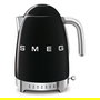 Smeg KLF04BLEU Tetera Eléctrica 50s Style, 1.7L 2400W, Negro, Acero Inoxidable, 7 Temperaturas, Filtro Antical, Apagado Automático