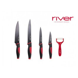 River CUC-0501-AN Set de 5 Cuchillos Multiusos Acero Inoxidable Antiadherente