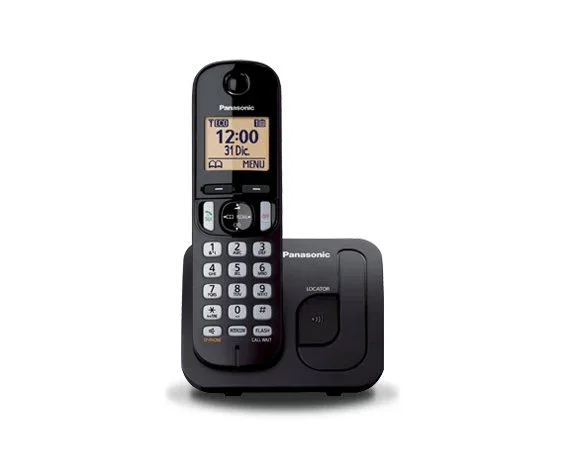 Panasonic KX-TGC210SPB Teléfono DECT Inalámbrico con Identificador de Llamadas, Altavoz, Agenda 50 Contactos, Pantalla TFT y Negro
