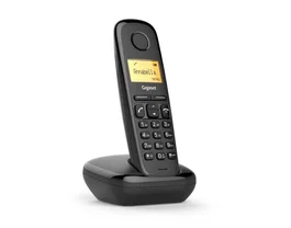 Gigaset A170 Teléfono Fijo DECT Inalámbrico para Escritorio con 50 Entradas, Alarma y Pantalla de 1.5", Negro