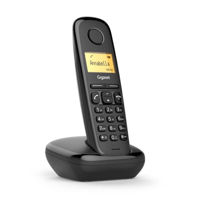 Gigaset A170 - Teléfono inalámbrico DECT analógico, negro, ECO DECT, pantalla 1.5", agenda 50 contactos, función alarma Gigaset A170 - Teléfono inalámbrico DECT analógico, negro, ECO DECT, pantalla 1.5", agenda 50 contactos, función alarma