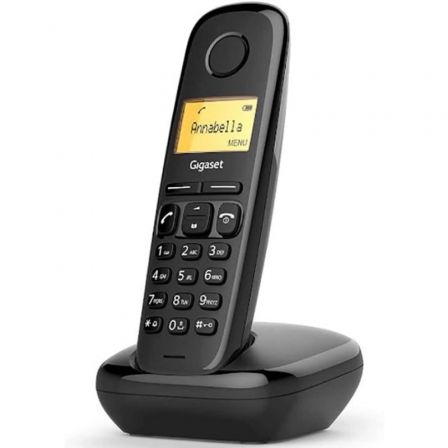 Gigaset A170 Teléfono Inalámbrico Negro ECO DECT, Agenda 50 Contactos, Alarma, Pantalla LCD