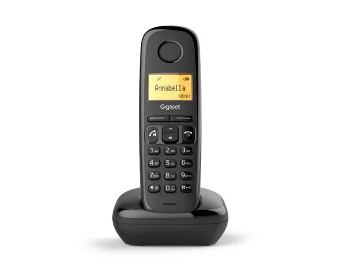 Gigaset A270 Teléfono DECT Inalámbrico con Altavoz, Identificador de Llamadas, Agenda 80 Contactos, Pantalla 1.5", Color Negro