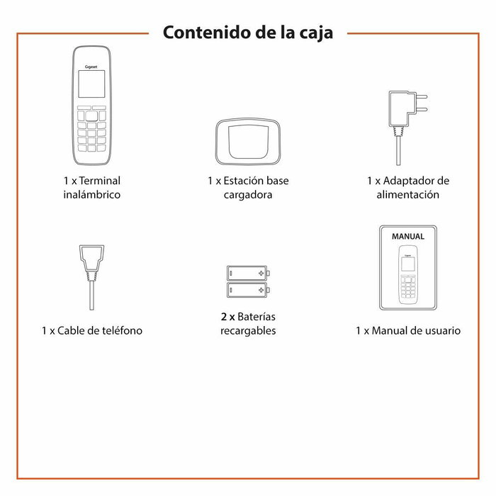 Gigaset A270 Teléfono Inalámbrico Negro con Manos Libres