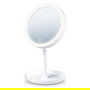 Beurer BS-45 Espejo Cosmético con Luz LED, 5 Aumentos, Giratorio 360º, Apagado Automático, Ideal para Maquillaje y Cuidado Personal