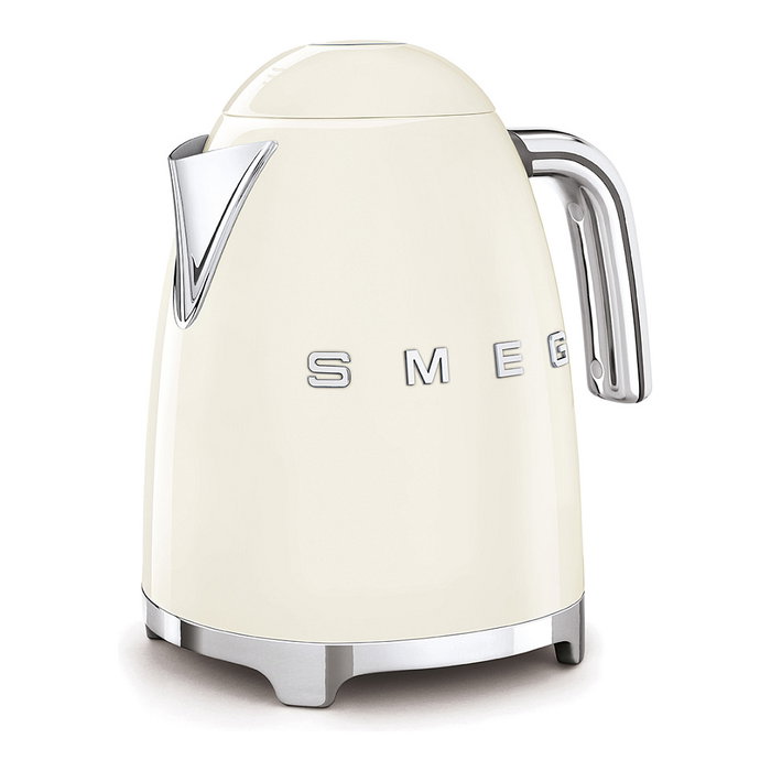 Smeg KLF03CREU Hervidor de Agua de Acero Inoxidable 1.7L 2400W con Filtro Antical, Apagado Automático y Base Giratoria 360°, Color Crema