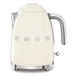 Smeg KLF03CREU Hervidor de Agua de Acero Inoxidable 1.7L 2400W con Filtro Antical, Apagado Automático y Base Giratoria 360°, Color Crema