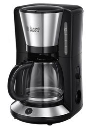 Russell Hobbs 24010-56 Cafetera de Goteo Adventure, Jarra de Cristal 1.25L (10 Tazas), Tecnología WhirlTech, Color Negro