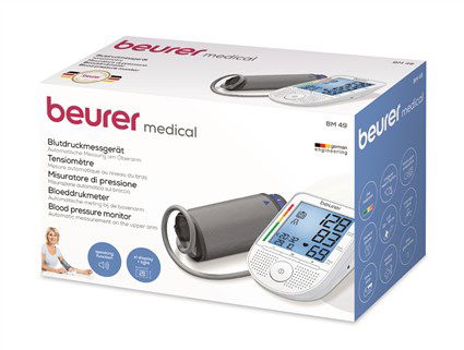 Beurer Tensiómetro de Brazo BM-49 con Voz y Pantalla LCD