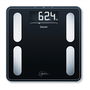 Beurer GS-400 Báscula Digital de Baño de Vidrio Negra con Pantalla LCD, Capacidad 200 kg