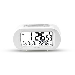Elbe Reloj Despertador RD-009-B Temperatura Humedad Pantalla 9cm Blanco
