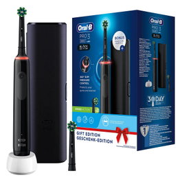 Oral-B Pro 3 3500 Cepillo Dental Eléctrico Giratorio Negro con Temporizador y Estuche de Viaje