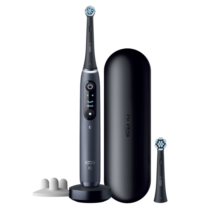 Oral-B iO 8S Cepillo dental vibratorio para Adulto Negro con 6 modos de cepillado, temporizador y sensor de presión
