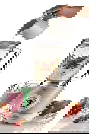 Ariete 583/03 Batidora de Vaso Vintage Beige con Vaso de Vidrio y 4 Velocidades para Batidos y Granizados, Diseño Retro