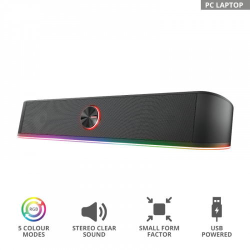 Trust GXT 619 Thorne Barra de Sonido RGB Negra