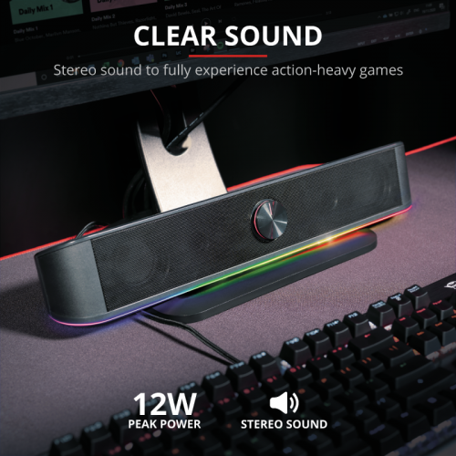 Trust GXT 619 Thorne Barra de Sonido RGB Negra