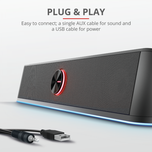 Trust GXT 619 Thorne Barra de Sonido RGB Negra