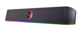 Trust Barra de Sonido PC GXT 619 Thorne - 6W RMS, 2.0 Canales, RGB, USB y AUX, Color Negro