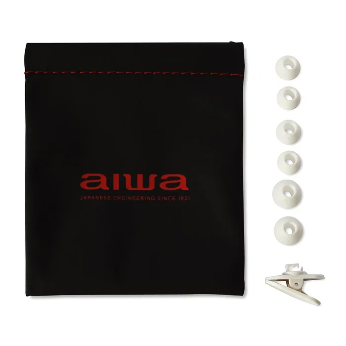Aiwa ESTM-500WT Auriculares Intraaurales Alámbricos para Música, Blanco, Frecuencia 10-40000 Hz, Cable de 1.2 m, Conector de 3.5 mm
