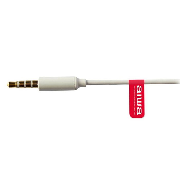 Aiwa ESTM-500WT Auriculares Alámbricos para Música con Jack 3.5 mm, Blanco