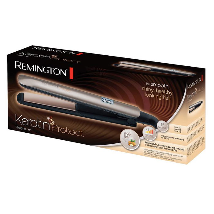 Remington Keratin Protect S8540 Plancha de pelo Vapor Negro y Bronce Remington Keratin Protect S8540 Plancha de pelo Vapor Negro y Bronce