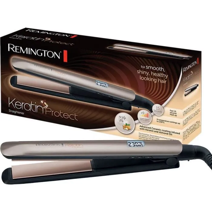 Remington Keratin Protect S8540 - Plancha de pelo de Cerámica con Queratina y Aceite de Almendras