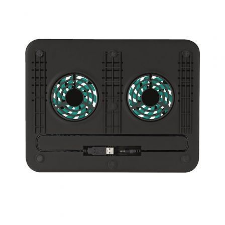 Trust Soporte Refrigerador Portátil Cyclone Negro 17866 con 2 Ventiladores Silenciosos, Ajustable 8 Niveles, hasta 16"