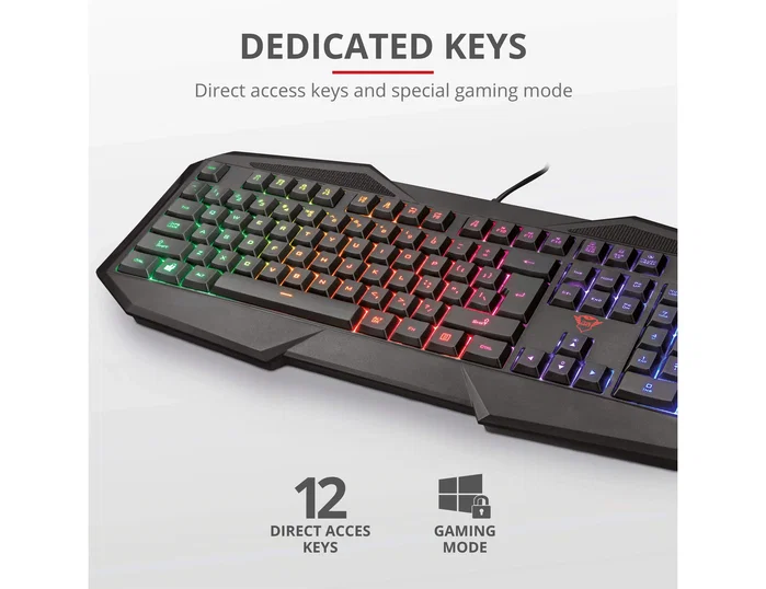 Trust GXT 830-RW Avonn Teclado Gaming Iluminación Rainbow