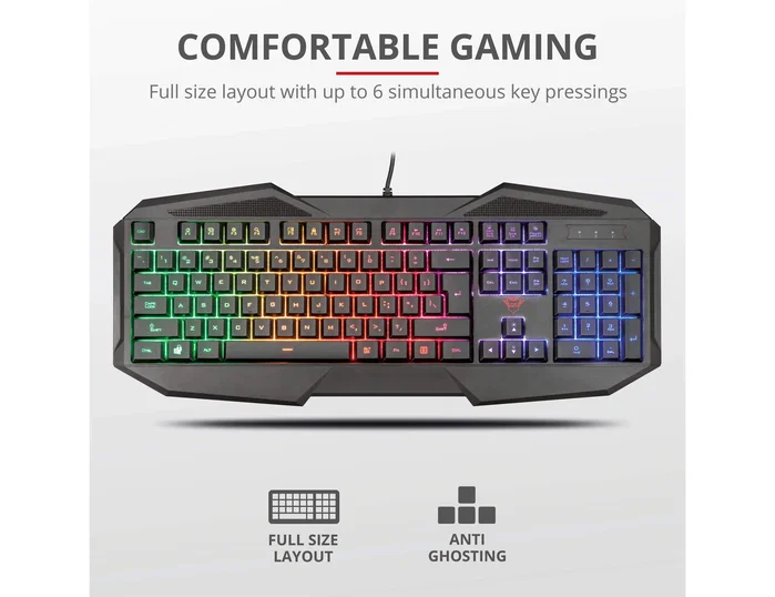 Trust GXT 830-RW Avonn Teclado Gaming Iluminación Rainbow