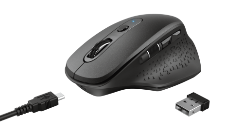 Trust Ozaa Ratón Ergonómico Inalámbrico con Batería Recargable, Clic Silencioso y DPI Ajustable hasta 2400 Trust Ozaa Ratón Ergonómico Inalámbrico con Batería Recargable, Clic Silencioso y DPI Ajustable hasta 2400