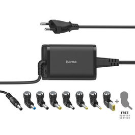HAMA Cargador Portátil 45W Universal con 8 Conectores, Compatible con Acer, Asus, Dell, HP, Lenovo, MSI, Samsung, Toshiba y Más, Negro