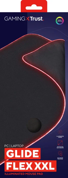 Trust GXT 764 Glide-Flex XXL Alfombrilla de Ratón Gaming con Iluminación RGB, Superficie Textil, Base Antideslizante - Negro