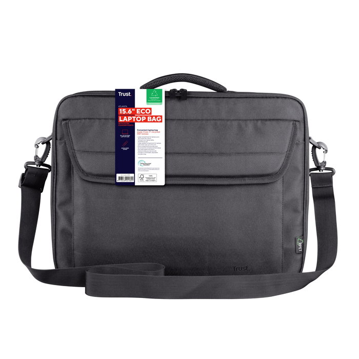 Trust Atlanta Maletín para Portátiles Hasta 40.6 cm (16") Negro, Tirante para Hombro, Poliéster, 4 Compartimentos, 475 g
