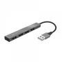 Trust Halyx Hub USB 2.0 de 4 puertos, Aluminio Gris