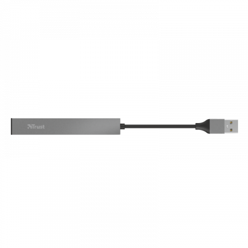 Trust Halyx Hub USB 2.0 de 4 puertos, Aluminio Gris