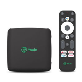 Youin YOU-BOX EN1040K - Receptor Android TV 4K UHD, Asistente de Voz Google, 8 GB, WiFi, Bluetooth 4.2, 3x USB, Compatible con Chromecast