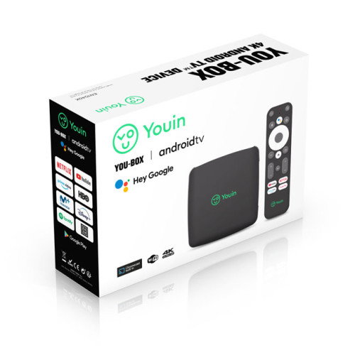 Youin YOU-BOX EN1040K - Receptor Android TV 4K UHD, Asistente de Voz Google, 8 GB, WiFi, Bluetooth 4.2, 3x USB, Compatible con Chromecast Youin YOU-BOX EN1040K - Receptor Android TV 4K UHD, Asistente de Voz Google, 8 GB, WiFi, Bluetooth 4.2, 3x USB, Compatible con Chromecast