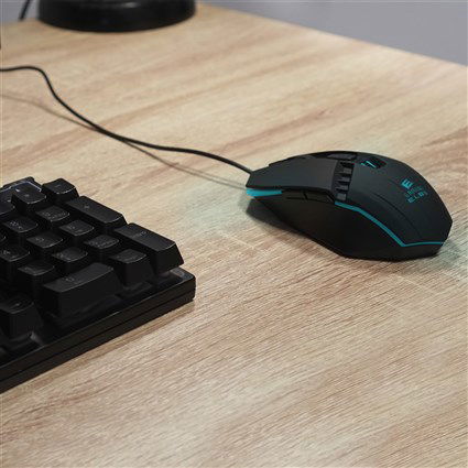 Elbe PTR-103-G Pack Teclado y Ratón Gaming con Cable y Luces LED