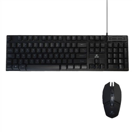 Elbe PTR-103-G Pack Teclado y Ratón Gaming con Cable y Luces LED