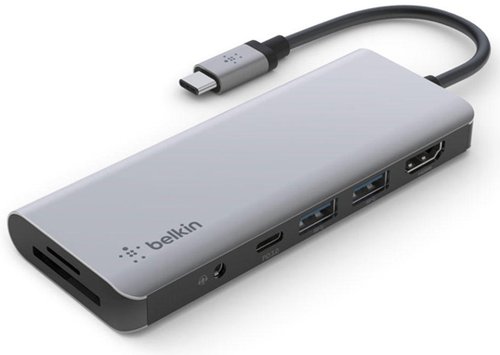 Belkin Adaptador Multipuerto 7 en 1 USB-C AVC009btSGY Plata