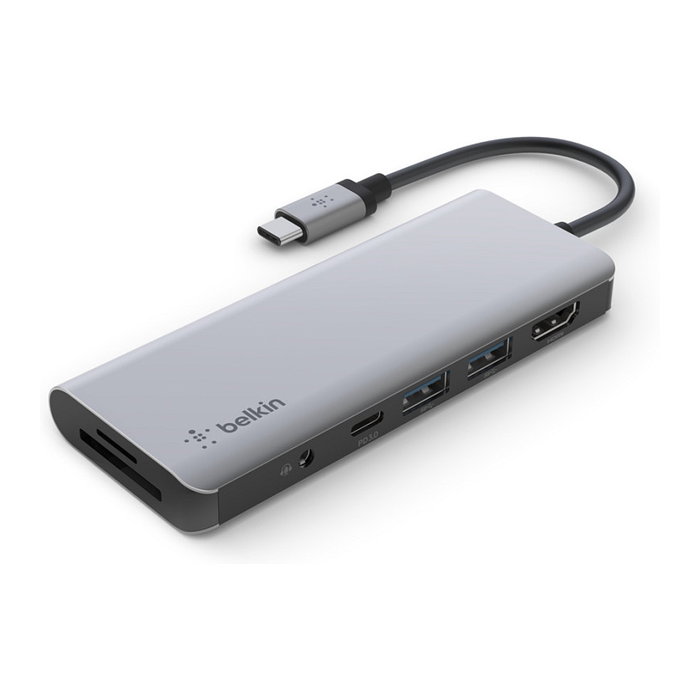 Belkin Adaptador Multipuerto 7 en 1 USB-C AVC009btSGY Plata