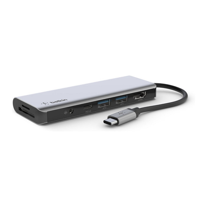 Belkin Adaptador Multipuerto 7 en 1 USB-C AVC009btSGY Plata