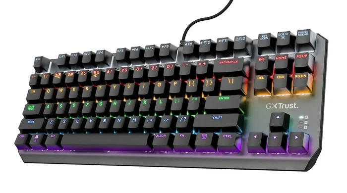 Trust GXT 834 Callaz Teclado Gaming Mecánico TKL Tenkeyless con Interruptores Outemu Linear Red RGB Retroiluminado - Negro