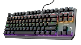 Trust GXT 834 Callaz Teclado Gaming Mecánico TKL Tenkeyless con Interruptores Outemu Linear Red RGB Retroiluminado - Negro
