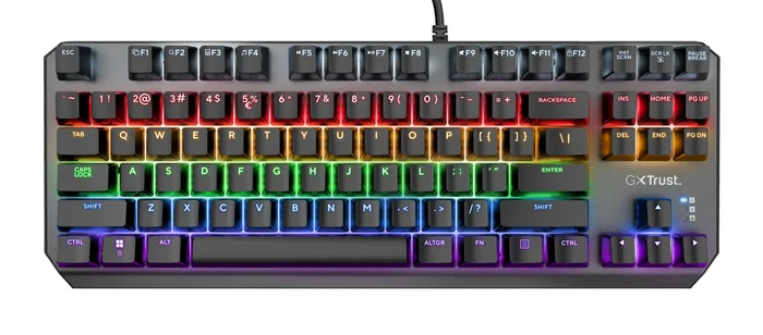 Trust GXT 834 Callaz Teclado Gaming Mecánico TKL Tenkeyless con Interruptores Outemu Linear Red RGB Retroiluminado - Negro