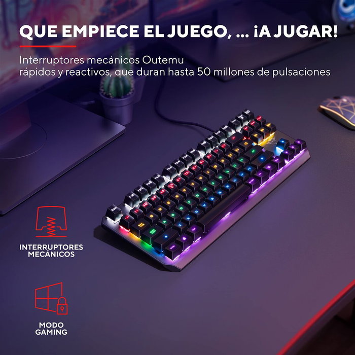 Trust GXT 834 Callaz Teclado Mecánico TKL RGB Negro Trust GXT 834 Callaz Teclado Mecánico TKL RGB Negro