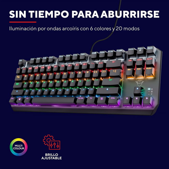 Trust GXT 834 Callaz Teclado Mecánico TKL RGB Negro Trust GXT 834 Callaz Teclado Mecánico TKL RGB Negro