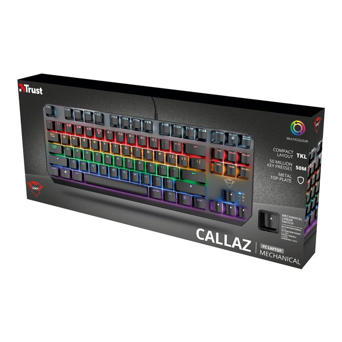 Trust GXT 834 Callaz Teclado Mecánico TKL RGB Negro Trust GXT 834 Callaz Teclado Mecánico TKL RGB Negro
